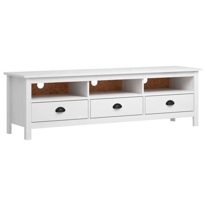 Meuble TV - Hill Range - Blanc - Bois massif - Vintage