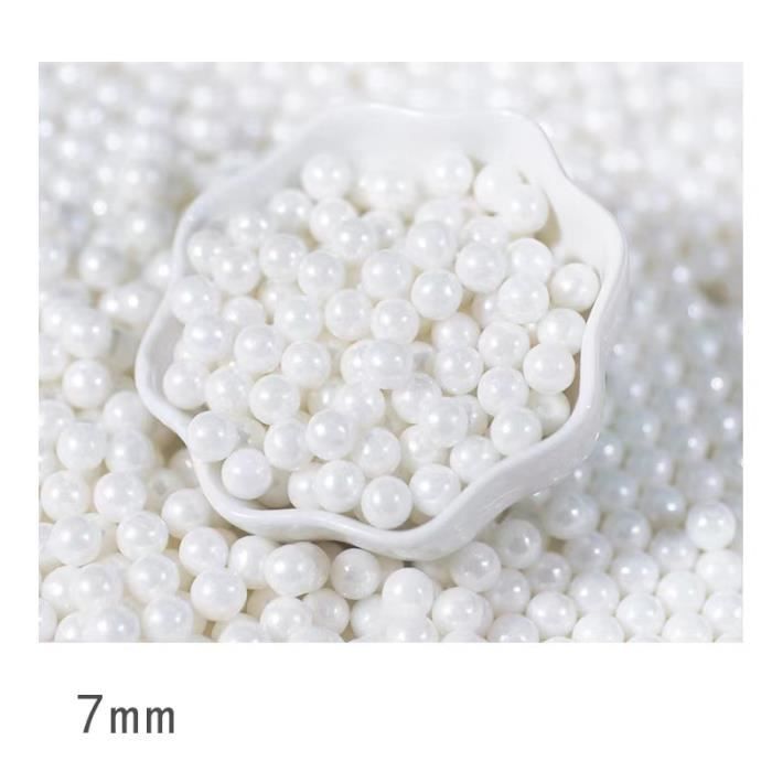 10g - 7 mm - Perles Blanches Comestibles, Boule De Sucre En Perle, Fondant, Cuisson De Gâteau, Saupoudrages D