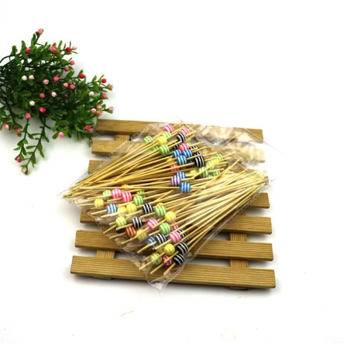 Lot De 100 Brochettes à Cocktail En Bambou - Motifs Licorne Et Papillon - 12 Cm - Pour Fruits, Fromage, Amuse-Bouches, Fêtes