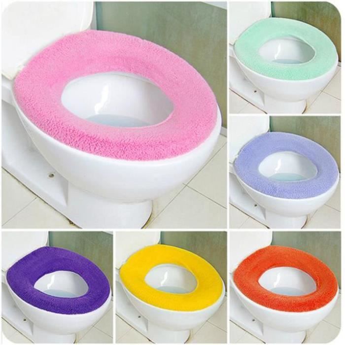 Acheter Housse de siège de toilette universelle ronde coussin de siège de  toilette salle de bain tapis de couverture de toilette hiver épais chaud  lavable chat dessin animé mignon housses de siège