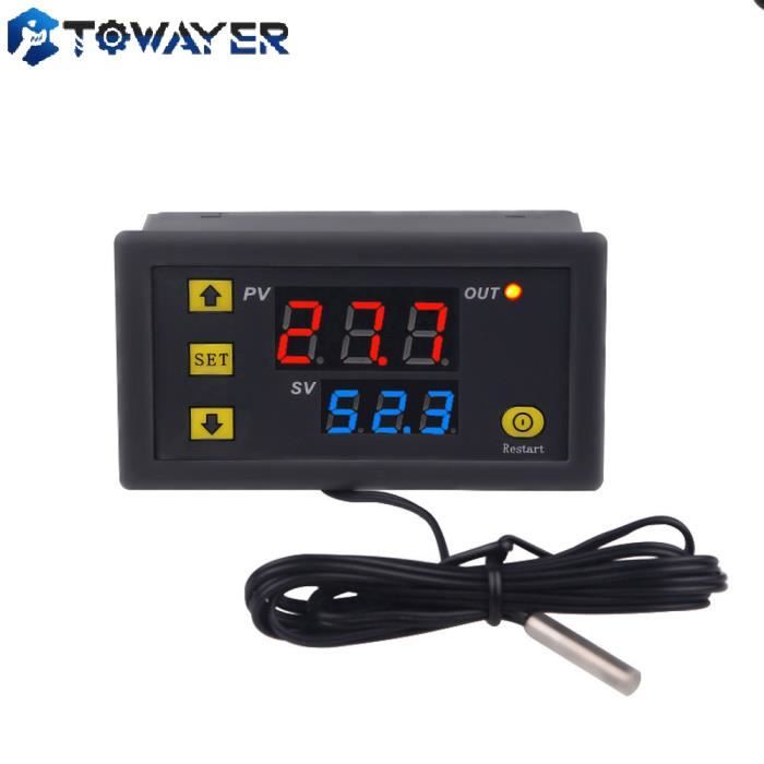 Thermostat Numérique Binghe W3230 – Plage -50°C à 120°C – Précision 0,1°C – Pour Aquarium, Terrarium, DIY