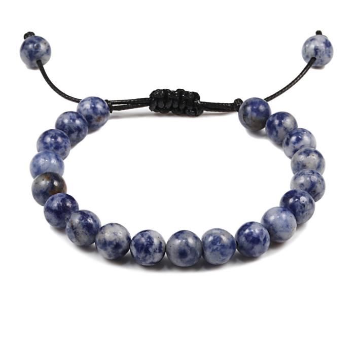 Bracelet en pierre de lave naturelle 8mm pour hommes et femmes perles
