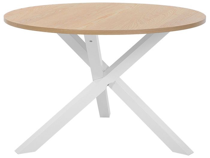 table ronde en bois clair et blanc jacksonville