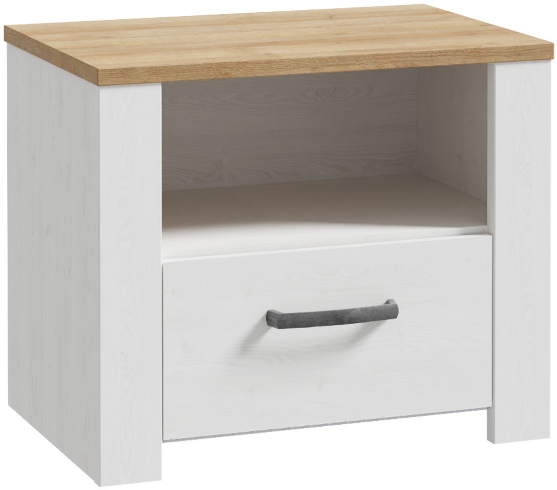 Chevet 1 tiroir et 1 niche BOHOL Chêne / L616 x P42 x H52 cm - vue 2