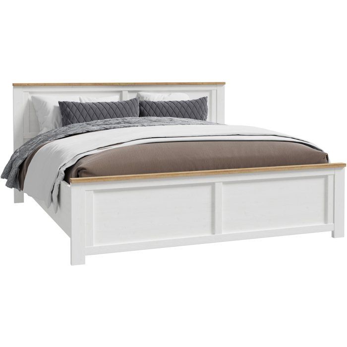 BOHOL Cadre de lit King Size 180 x 200 cm finition chêne sur