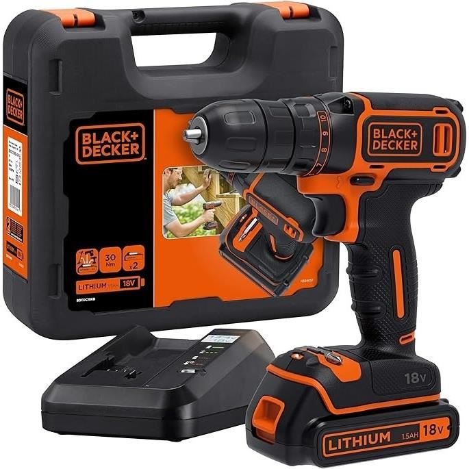 Perceuse-Visseuse Black & Decker BDCDC18 – 18V Li-Ion 1.5Ah Avec Coffret - vue 3