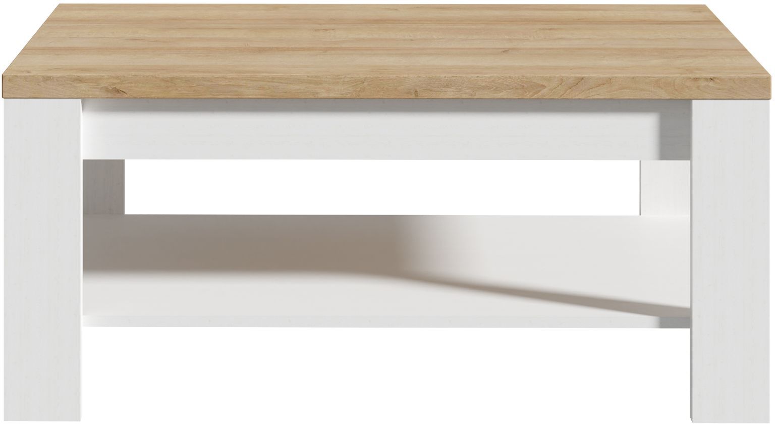 Table Basse Rectangle BOHOL – Chêne Blanc & Beige – Double Plateau – L 100 × P 60 × H 457 cm