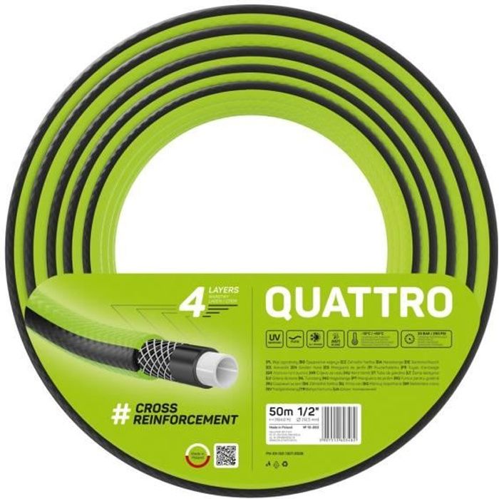 Tuyau darrosage - Cellfast - Quattro - 1/2 - 50m - 4 couches - Résistant aux UV