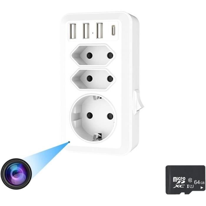 TANGMI Caméra Espion Chargeur USB – 1080P HD, Détection Mouvement, Enregistrement Boucle, Caméra Cachée Discrète