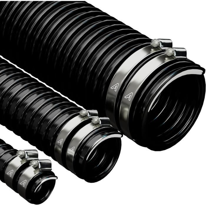 Tuyau Ondulé Flexible En PVC M-25 75 M Noir