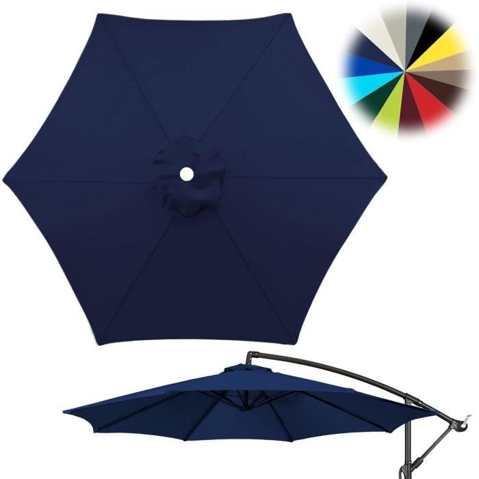 Toile De Rechange Pour Parasol Déporté Carré 3x3m - Housse UPF 50+ - 8 Baleines - Couleur Khaki - 8