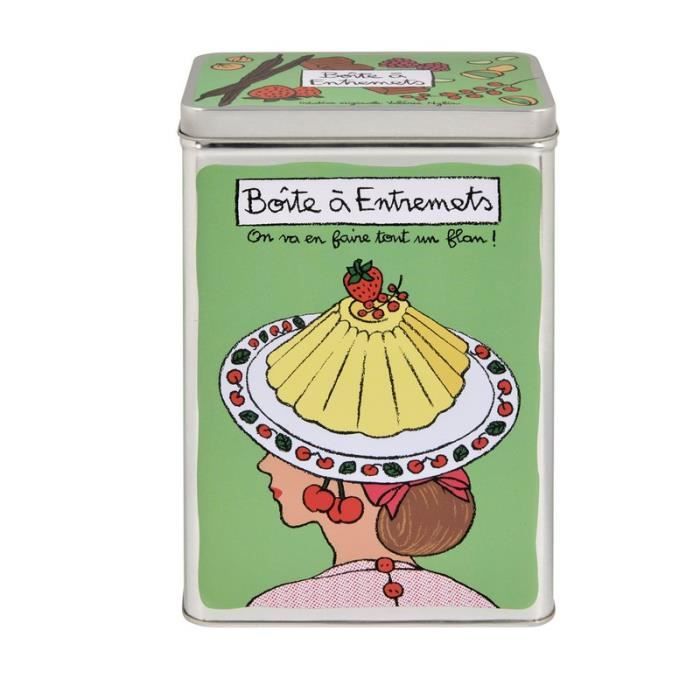 Boite A Entremets Tout Un Flan En Metal Vert De Rangement Gateau Dessert Pour Cuisine Valerie Nylin Dlp Derriere La Porte Cdiscount Maison