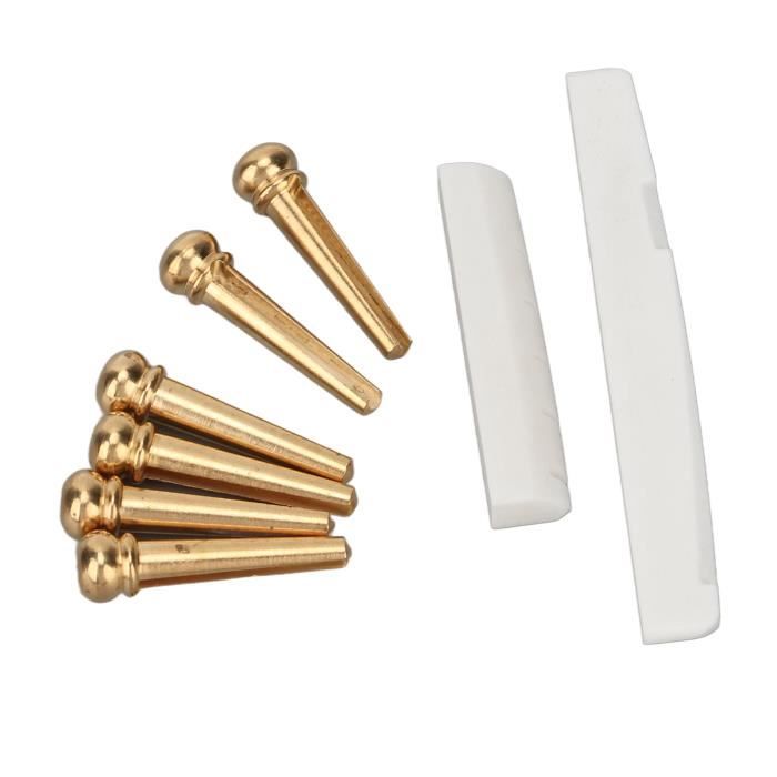 Sillets En Os Véritable Pour Guitare Classique 6 Cordes - Set Pont Et Tête - Taille Pont 80x9mm, Tête 52x9mm - Améliore Ton Et Sustain - Compatible Toutes Marques