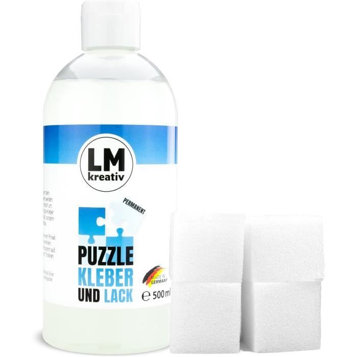 Colle Pour Puzzle 60 Ml Avec Applicateur éponge - Séchage Rapide, Transparente, Non Toxique