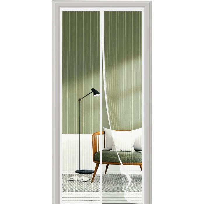 MagnéTique Moustiquaire Fenêtre, 90 X 170 Cm Facile à Installer Sans Percer Moustiquaire Porte Fenetre Animaux AcceptéS Pour Porte D Entrée Intérieur/Patio(Noir