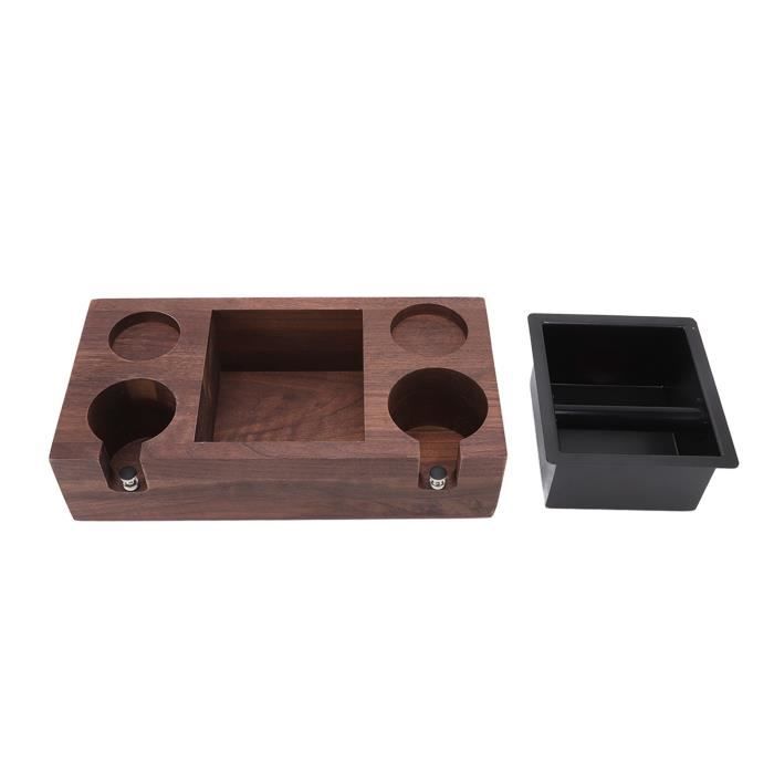 Station De Tassage Expresso En Bois Avec Tiroir - Compatible Porte-Filtre 51-58 Mm, Tamper Et Accessoires Café