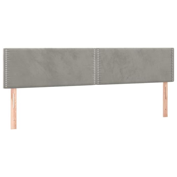 T tes de lit 2 pcs Gris fonc 100x5x78/88 cm Tissu