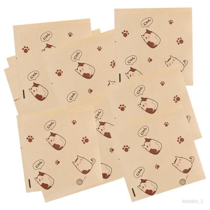 100x sacs en papier Kraft sacs à frites jetables petits sacs en papier