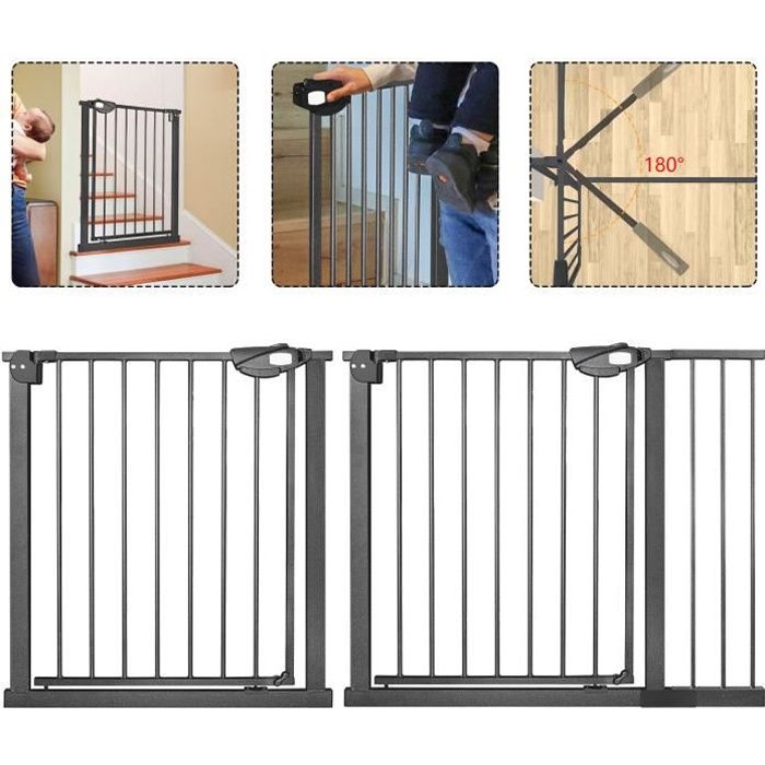 Barrière Escamotable Pour Enfants Et Animaux - Sans Perçage - Tissu Mesh 110x78 Cm - Pour Escaliers, Portes, Couloirs