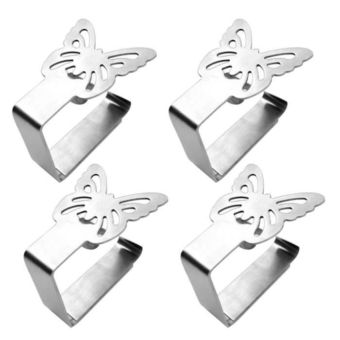 Pinces à Nappe Grandes Ensemble de 8 Acier Inoxydable Nappe Clips Anti