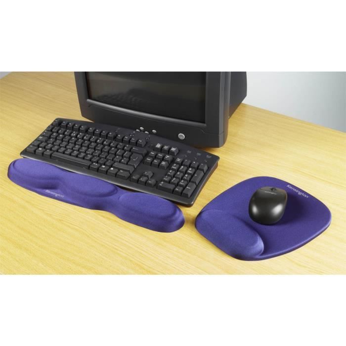 Mac Support en mousse en cuir PU avec support de souris et repose-poignet pour clavier ordinateur portable durable Marron jeux et bureau ensemble de mousse pour ordinateur