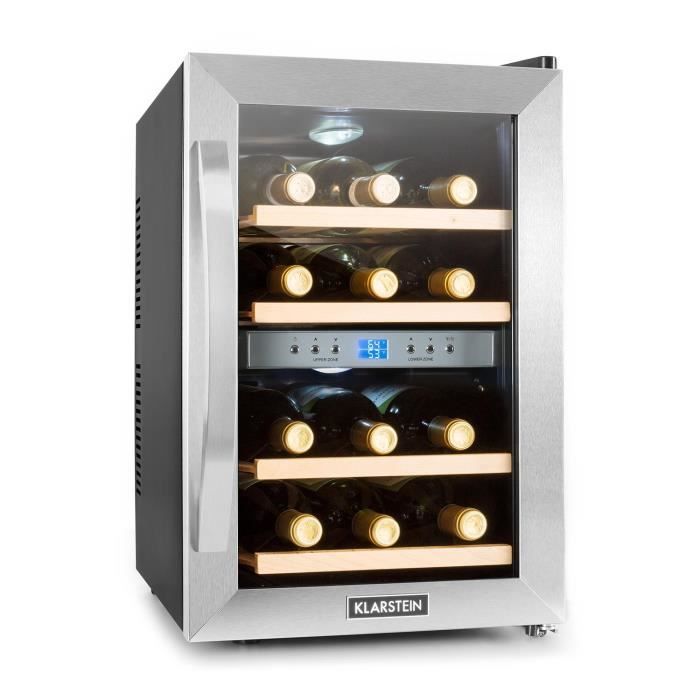 Klarstein Cave à vin design Armoire à vin réfrigérée avec écran LED