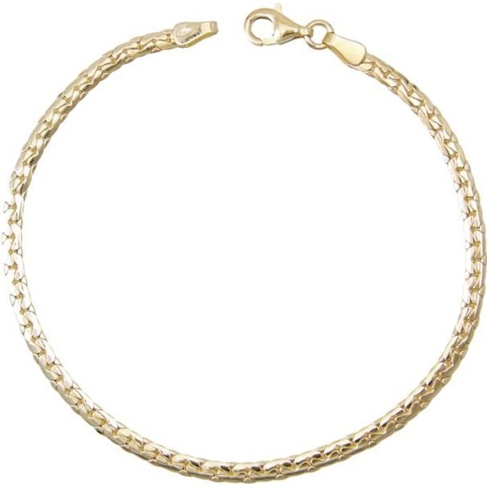 Bracelet Or Jaune Véritable - Maille Haricot - LATELIER DAZUR - Femme Bracelet Or Jaune Véritable - Maille Haricot - LATELIER DAZUR - Femme
