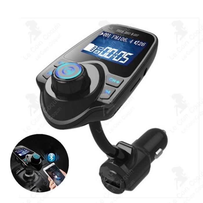 Kit mains libres Set voiture Transmetteur FM super Bluetooth musique  Lecteur MP3 5V 2.1A USB chargeur de voiture, Support Micro SD C - Achat /  Vente kit bluetooth téléphone Kit mains libres