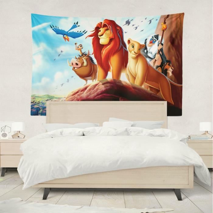 Tapisserie Tenture Murale Le Roi Lion Impression Numerique Polyester 180x230cm Personnalisable Avec Votre Propre Photo Et Taille Cdiscount Maison