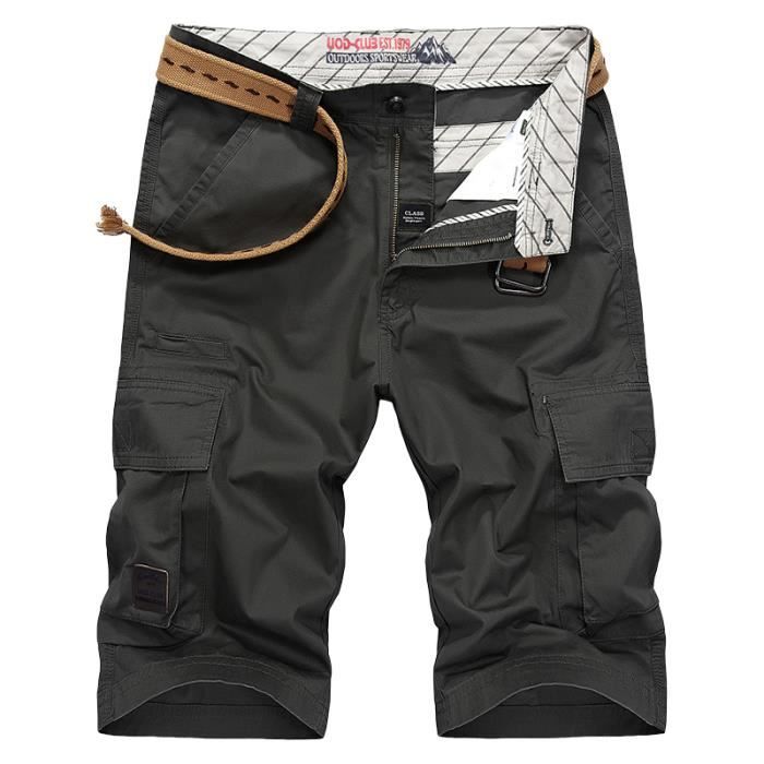 Bermuda Homme Cargo Fitness Tennis - Short Sport Plage Lin Poches