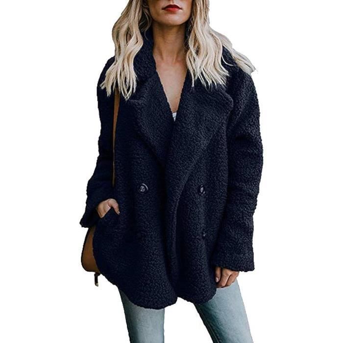 Veste Polaire Femme Hiver - Daim Doux, Longue, épaisse Et Chaude, Grandes Tailles, Coupe Décontractée