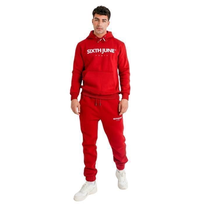 Jogging molletonné Sixth June rouge taille L pour homme Redx