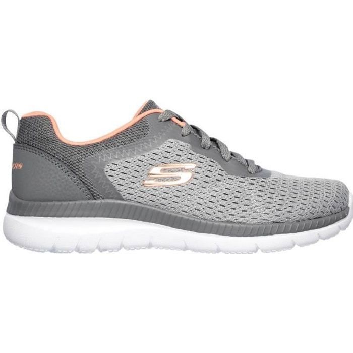Skechers Basket Skechers Bountiful Quick Path Gris - Skechers - Femme - Plat - Lacets - Textile