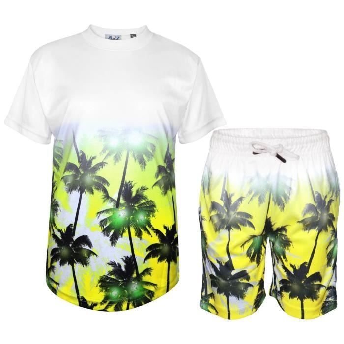 Ensemble t-shirt et short imprimé Two Tone Palm Trees pour garçons 5-13 ans.
