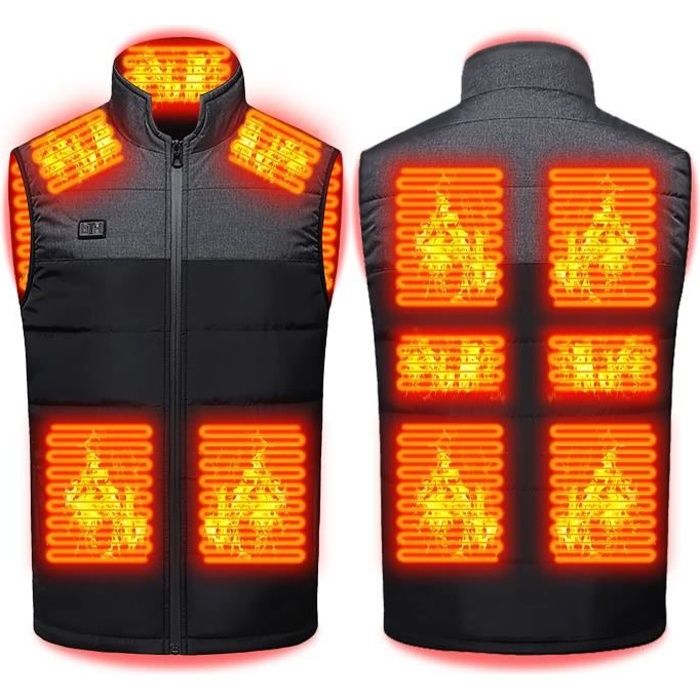 Gilet chauffant pour hommes/femmes, gilet chauffant électrique USB, gilet  chauffant lavable, vêtements chauffants avec 3 niveaux de réglage de  chaleur, veste chauffante pour moto, pêche, ski ( Color : : Mode