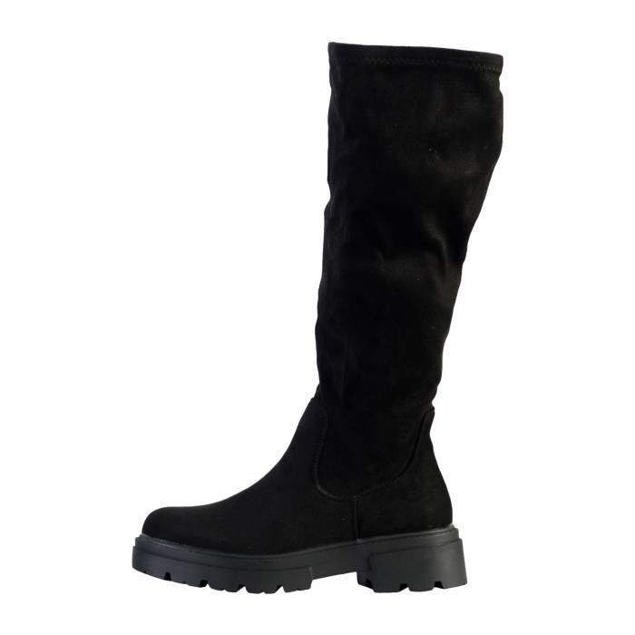 Bottes Femme - The Divine Factory - Fermeture à Zip - Talon Large - Noir