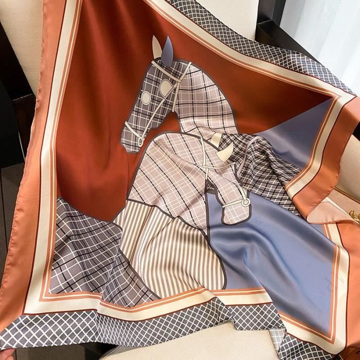 Foulard cheveux carré 90 cm - Sabine