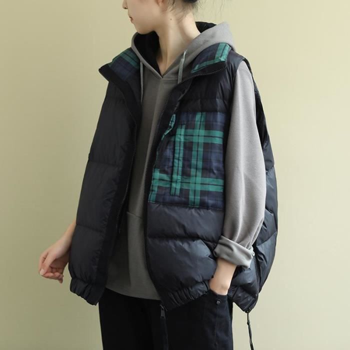 Veste D'hiver Femme Gilet Sans Manches Femme Maeau - Réversible