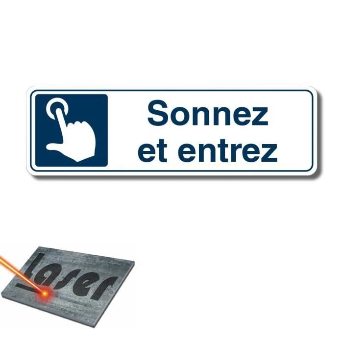 2 versions plaque gravée "SONNEZ ET ENTREZ" petit format 