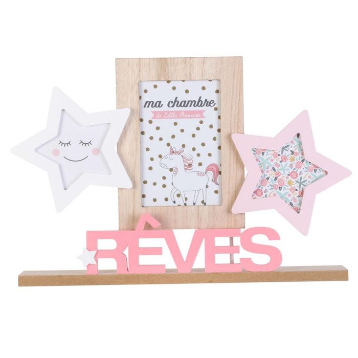 Pele Mele 3 Photos Reves Fille 36cm Rose Paris Prix Cdiscount Maison