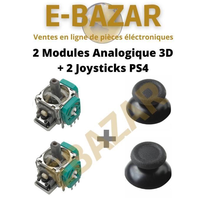 EBAZAR PS4 x2 Modules 3D Stick Analogique + 2 Joysticks manette PS4, PS4 Slim, PS4 Pro (NEUF)