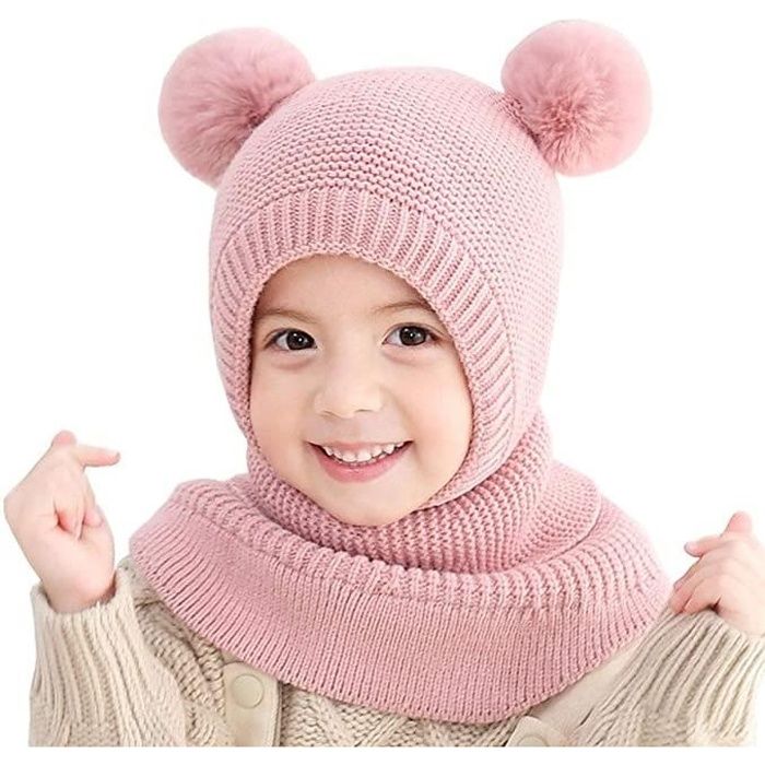 Cagoule bébé fille en laine et coton 2565184010