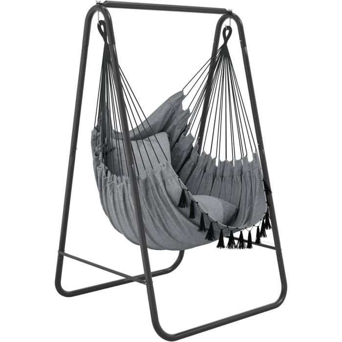 Support Hamac Et Chaise Suspendue En Acier - Charge Max 150 Kg - Sans Perçage, Installation Facile - Pour Intérieur Et Extérieur