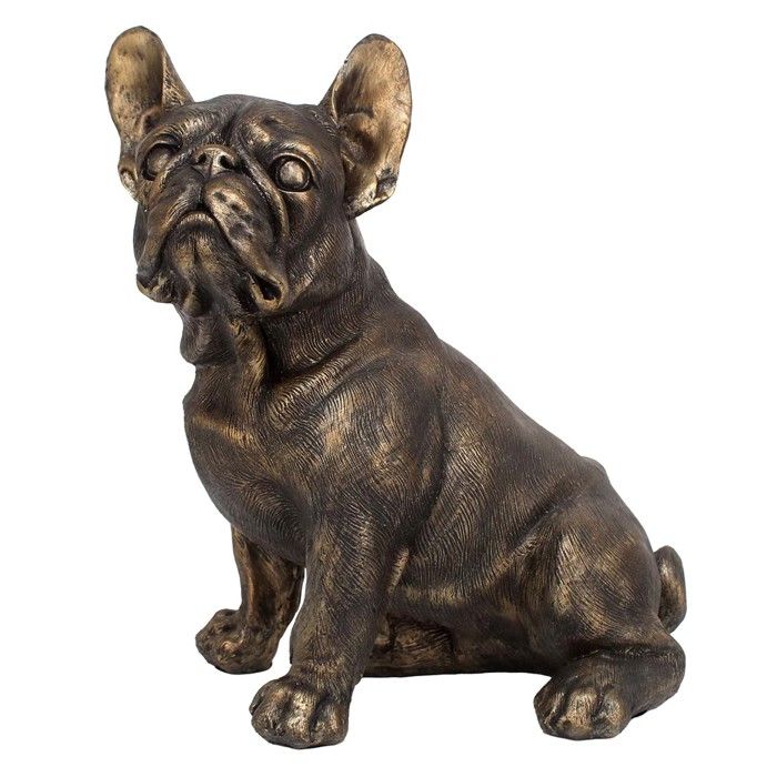 Signes Grimalt - ORIGIN Home Decor Chien Bouledogue Animaux Gris Chien Figure - 27x24x17cm