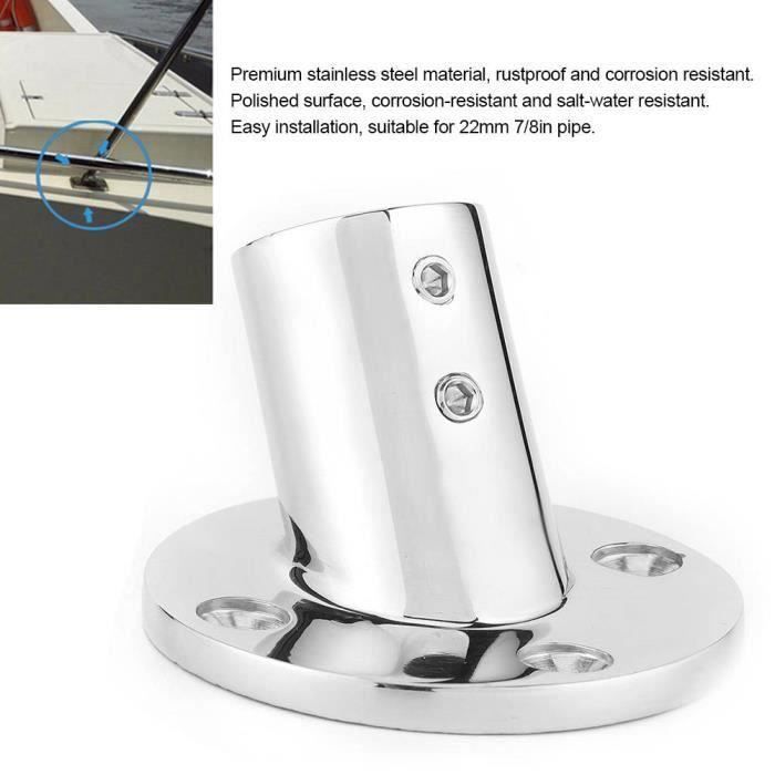 Embut De Main Courante Bateau En Inox 316 – Pour Tube 22 Mm – Finition Miroir – Résistant à L'Eau De Mer