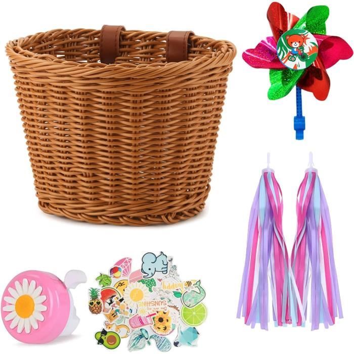 Panier Vélo Enfant UNOLIGA Tricot Main - Panier Draisienne Fille Garçon Robuste & Mignon