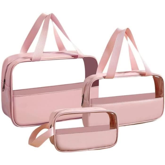 Lot de trousses de toilette transparentes (3 tailles) – voyage et maquillage