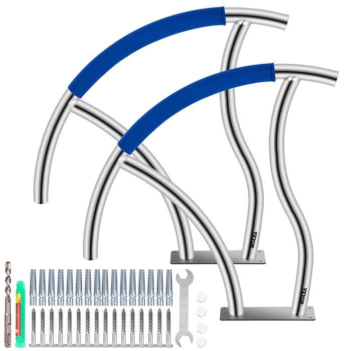 VEVOR Rampe Piscine Acier INOX 2PCS Main Courante 76,2x76,2 cm Rail ...