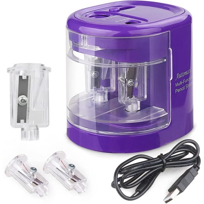 Temperamatite Elettrico A Batteria Con 2 Fori (6-8 Mm E 9-12 Mm) – Blu, Per Casa E Scuola