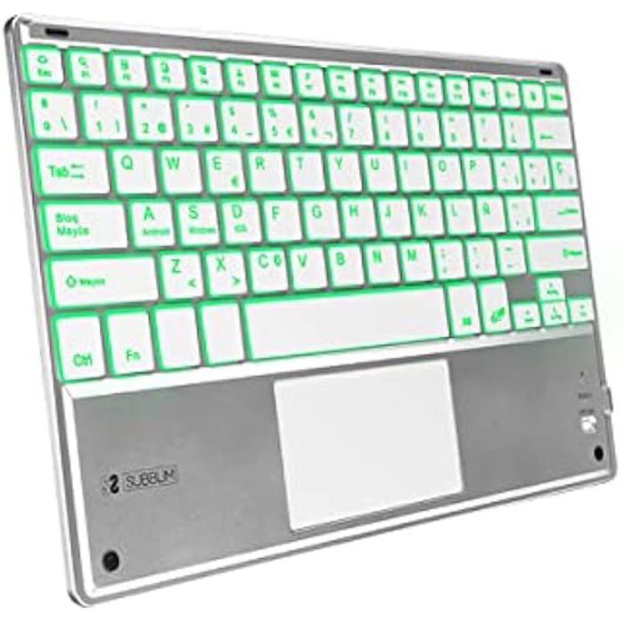 Clavier sans fil Bluetooth - SUBBLIM - SMBT50 - Argent - Fonction de raccourcis clavier - Compact